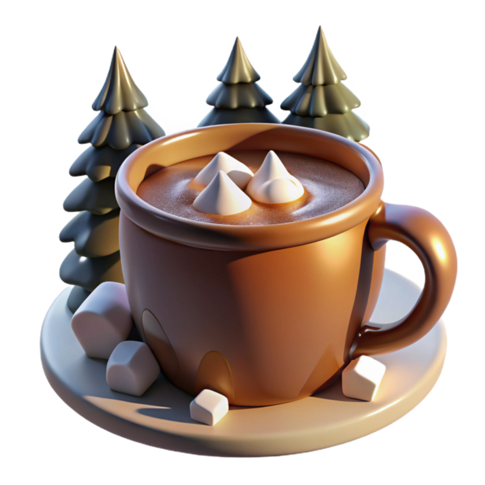 Cozy Winter Hot Chocolate with Marshmallows png