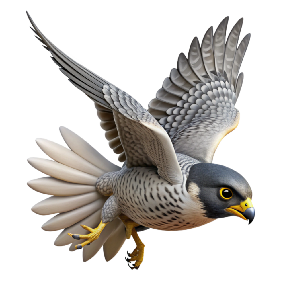 Peregrine Falcon in Flight A Digital Rendering png