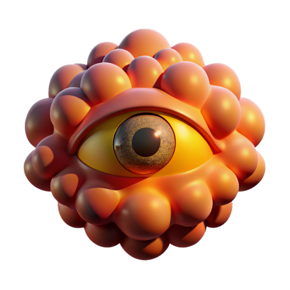 3D Render of a Giant Eye Monster png
