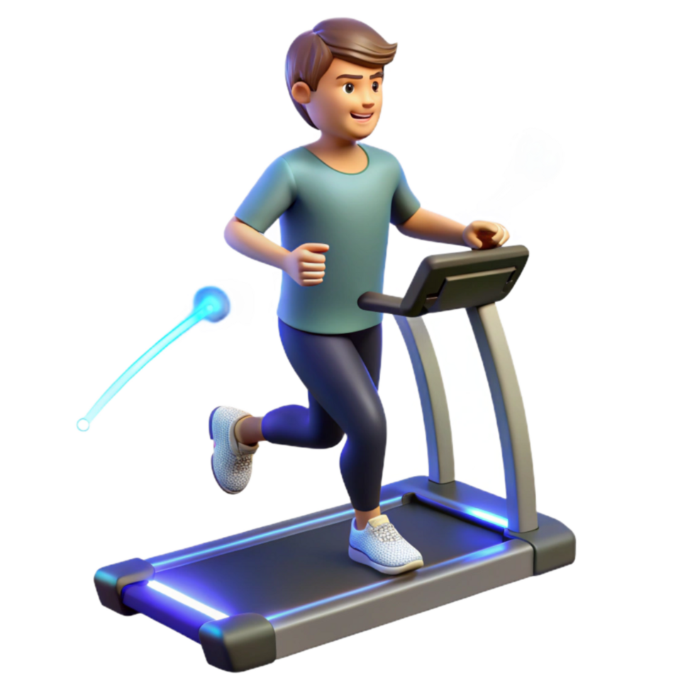 Interactive Fitness Treadmill Workout Animation png
