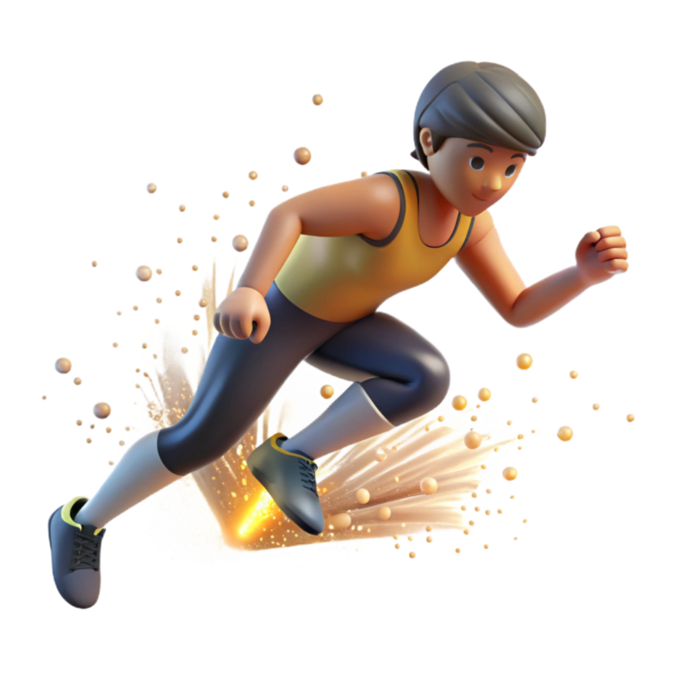 Athlete Speed, Energy Burst, 3D Running Animation png