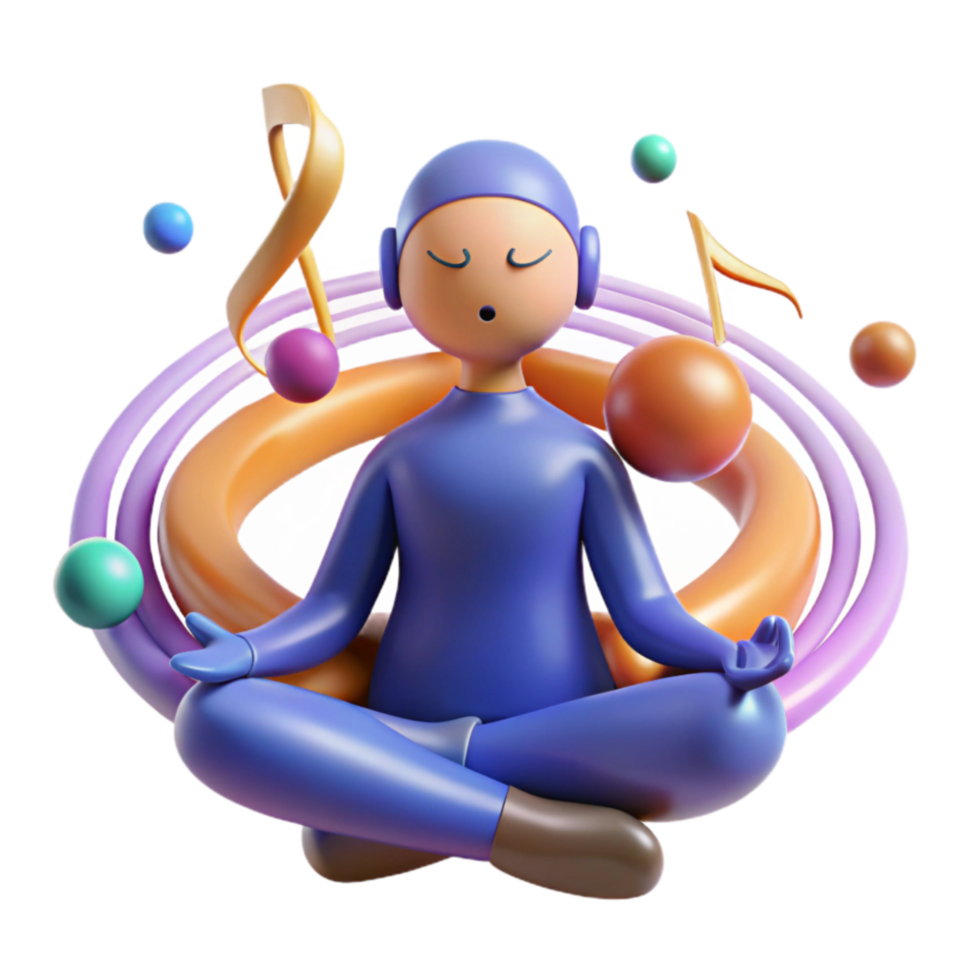 Mindful Music 3D Animation of Meditation Sound png