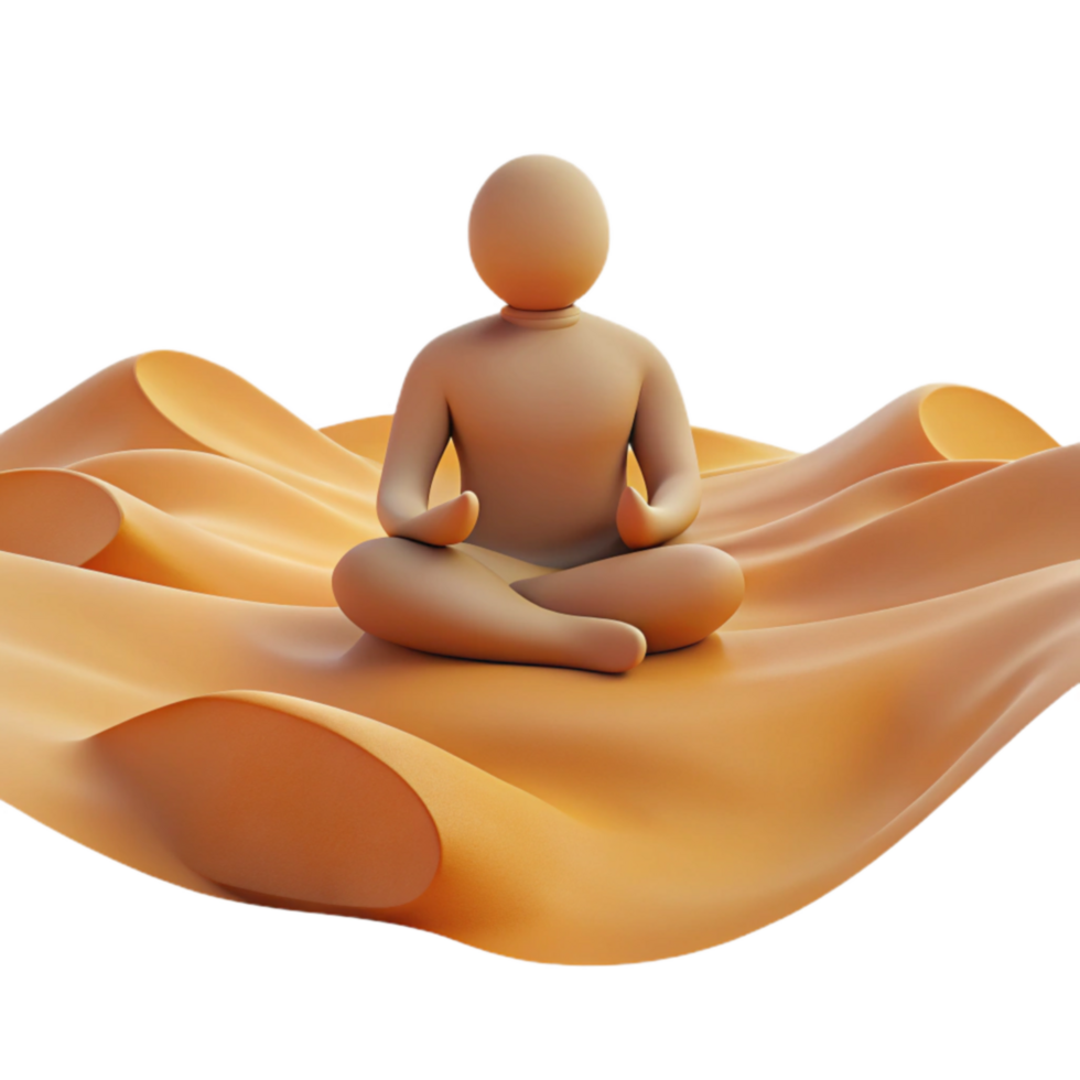 Mindfulness Meditation in Tranquil Desert Setting png