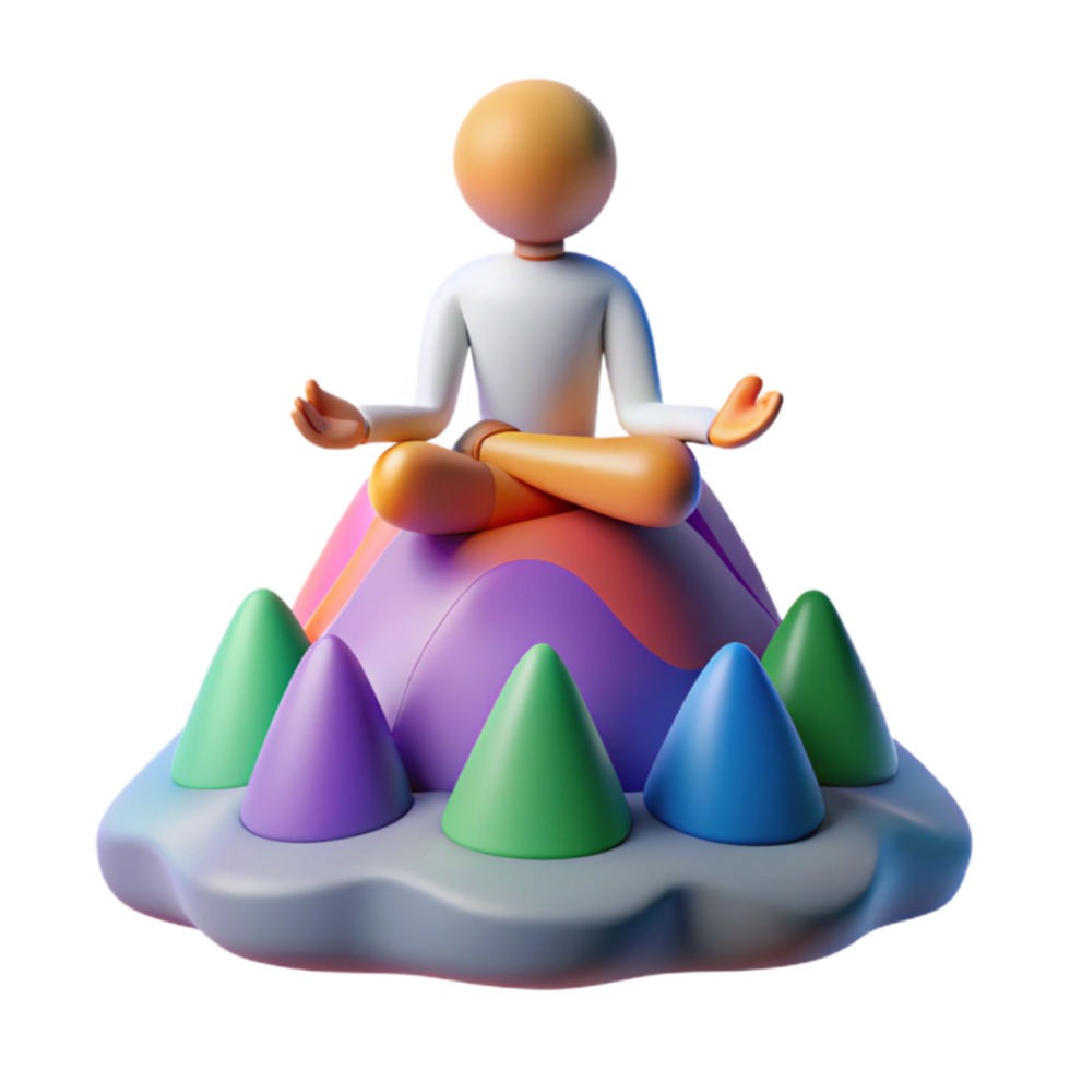Mindfulness Meditation on Serene Mountaintop png