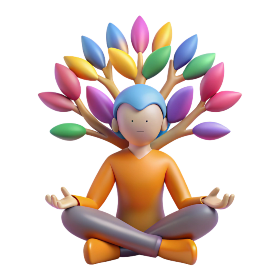Mindfulness, Meditation, Inner Peace, Growth, Colorful Tree, Yoga, Spiritual, Serene, Tranquil, Calm png