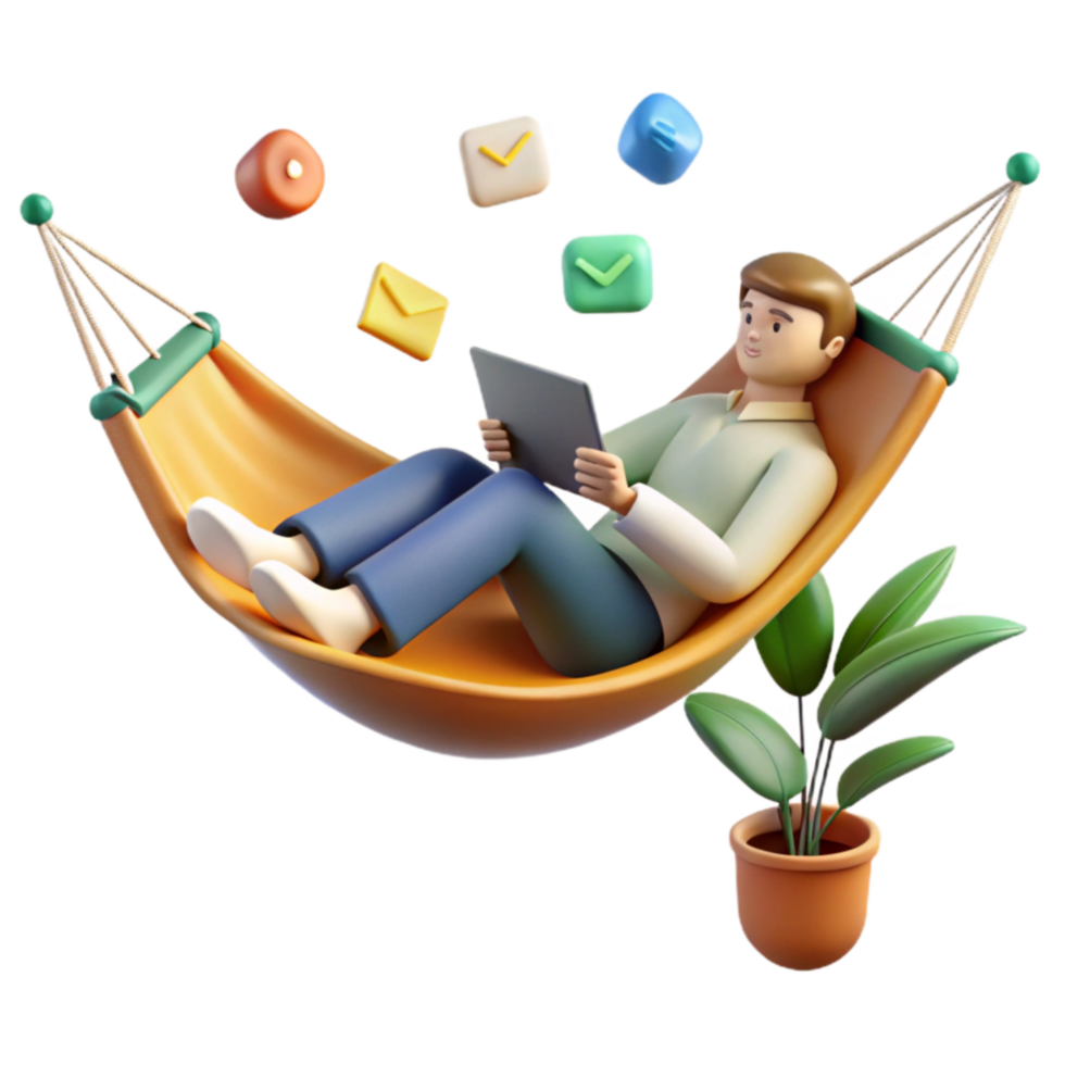 Relaxed Productivity Hammock Work png