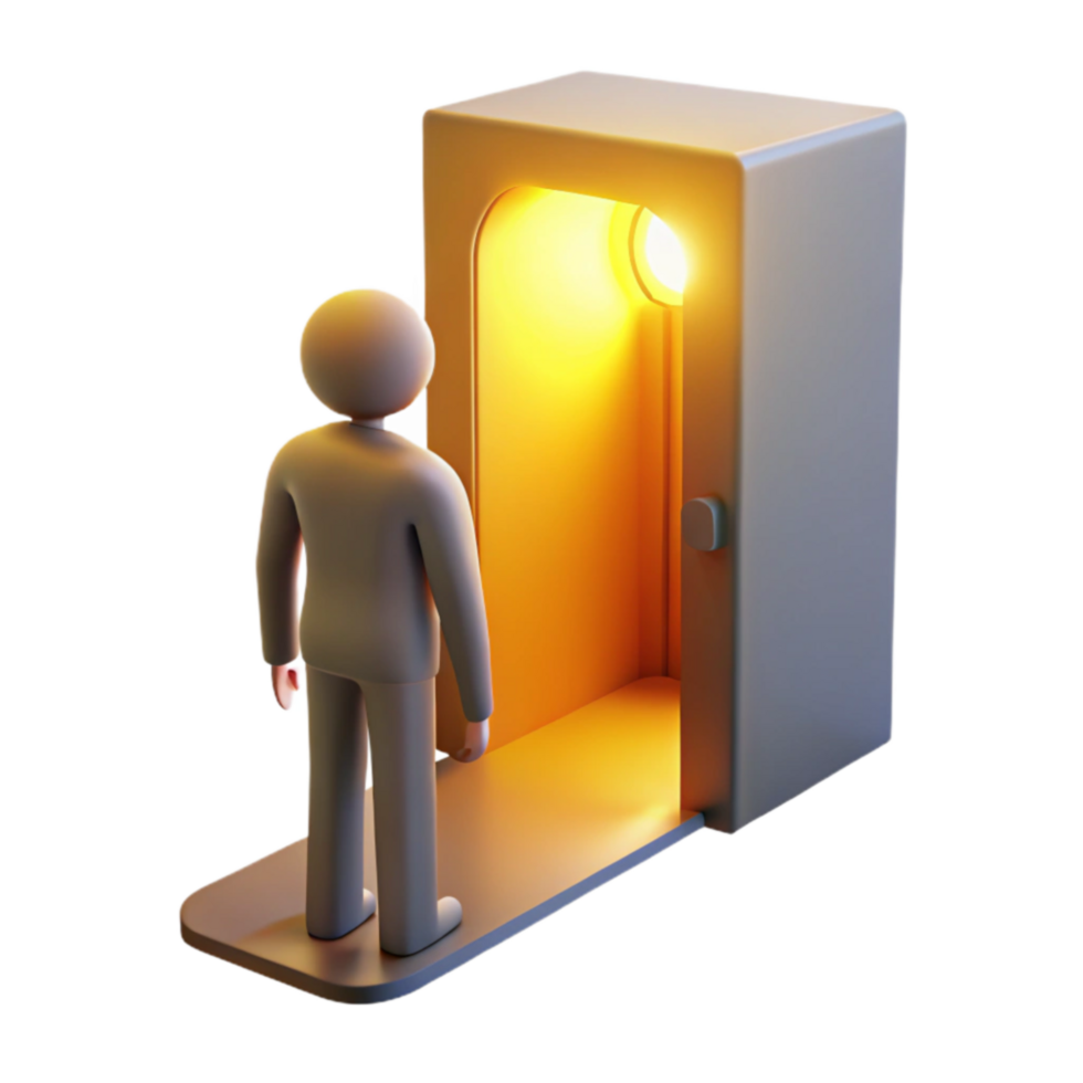 Person Facing Illuminated Doorway A New Beginning png