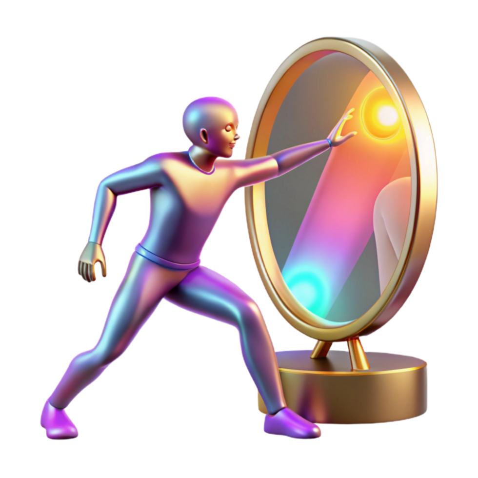 Reaching into the Portal A 3D Render of Self-Discovery png