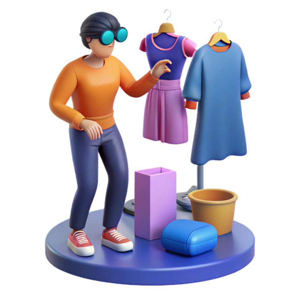 Virtual Shopping 3D Avatar Tries On Clothes png