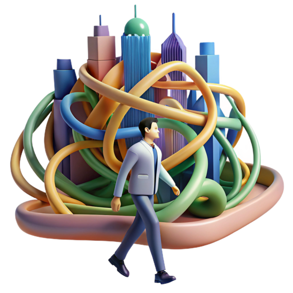 Navigating Complex Urban Environments A 3D Model png