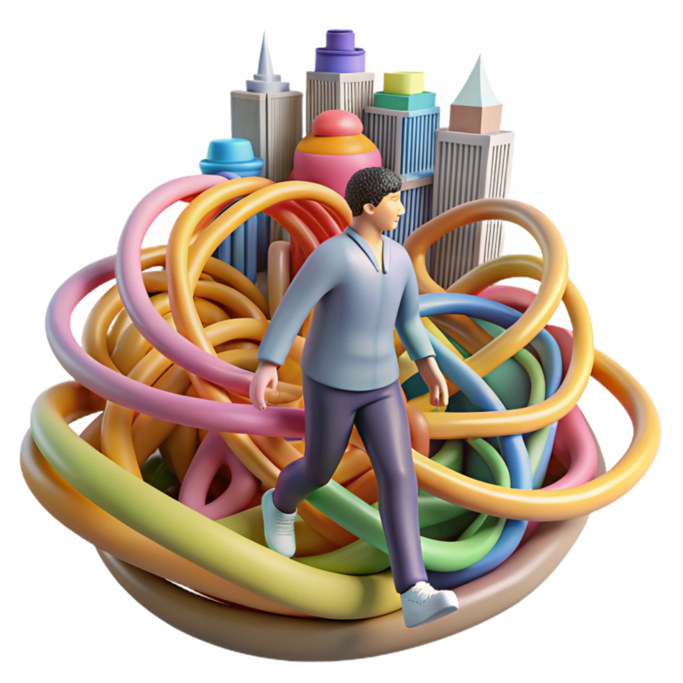 Navigating Urban Complexity A 3D Rendering png