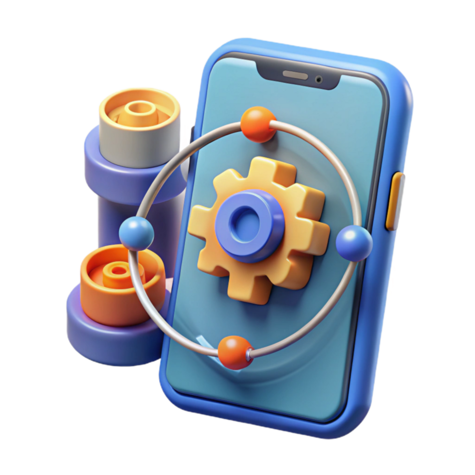Mobile App Development System Integration Gear Mechanism png