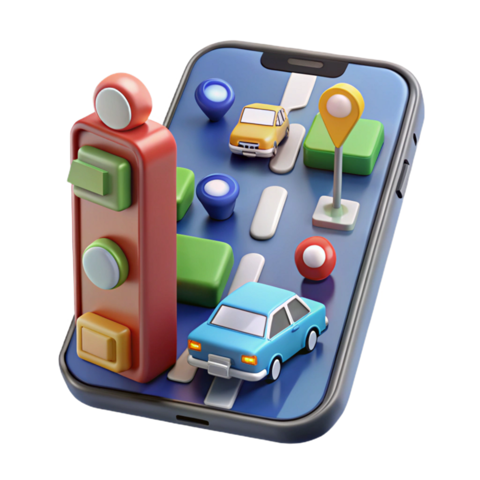 Mobile Navigation App 3D City Simulation png