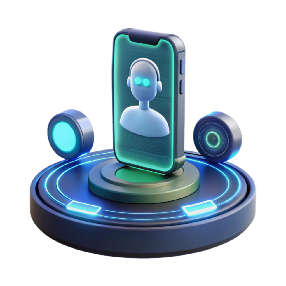 AI Customer Service Virtual Agent on Mobile png