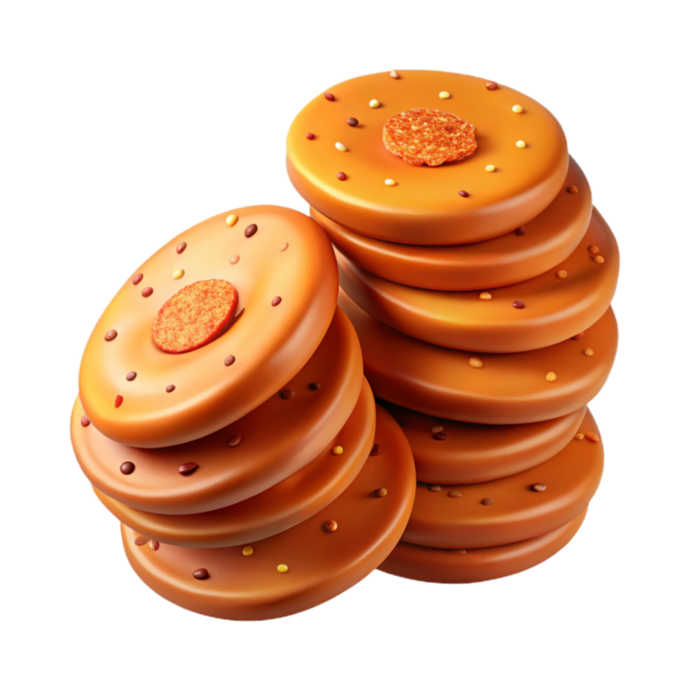 Stacked Round Cookies with Colorful Sprinkles png