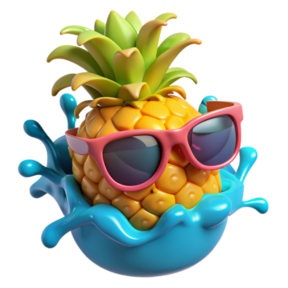 Pineapple Summer Fun Tropical Fruit Splash png