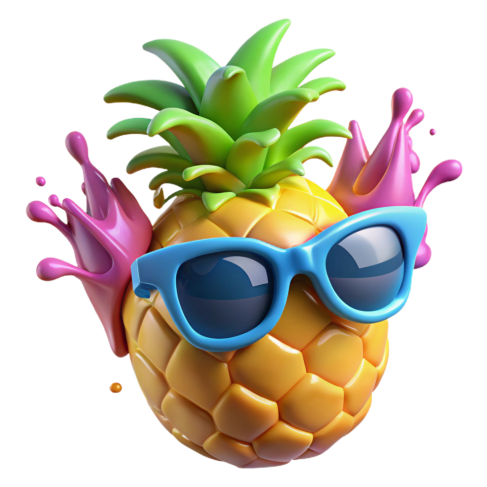Summer Pineapple Fun Sunglasses Colorful Splashes png