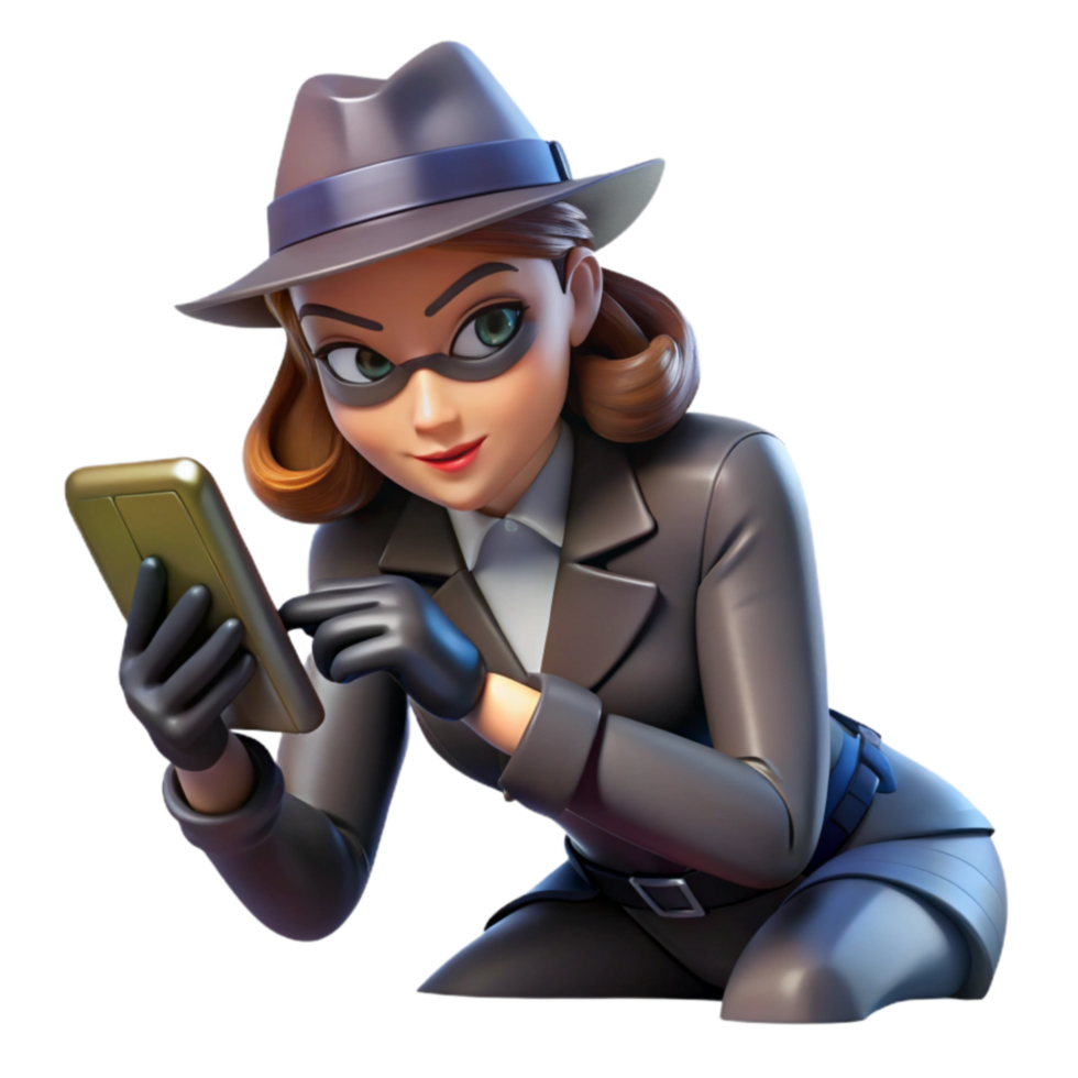 Sleuth in the Digital Age A 3D Animated Detective png