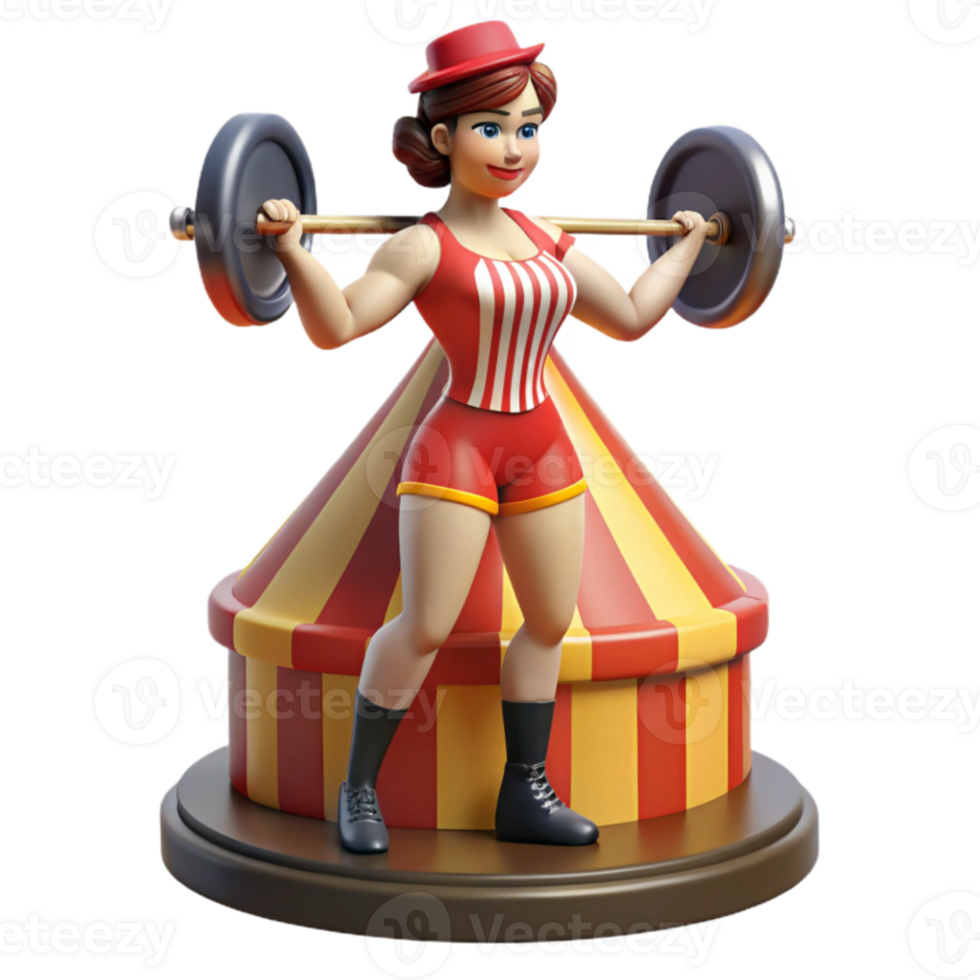 Strongwoman Circus Weightlifting 3D Model png