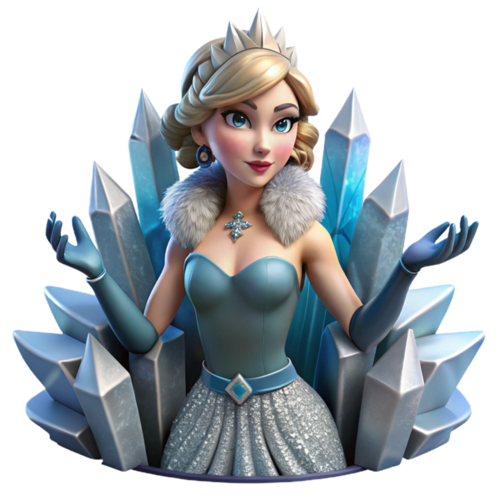 Ice Queen Crystal Throne 3D Render png