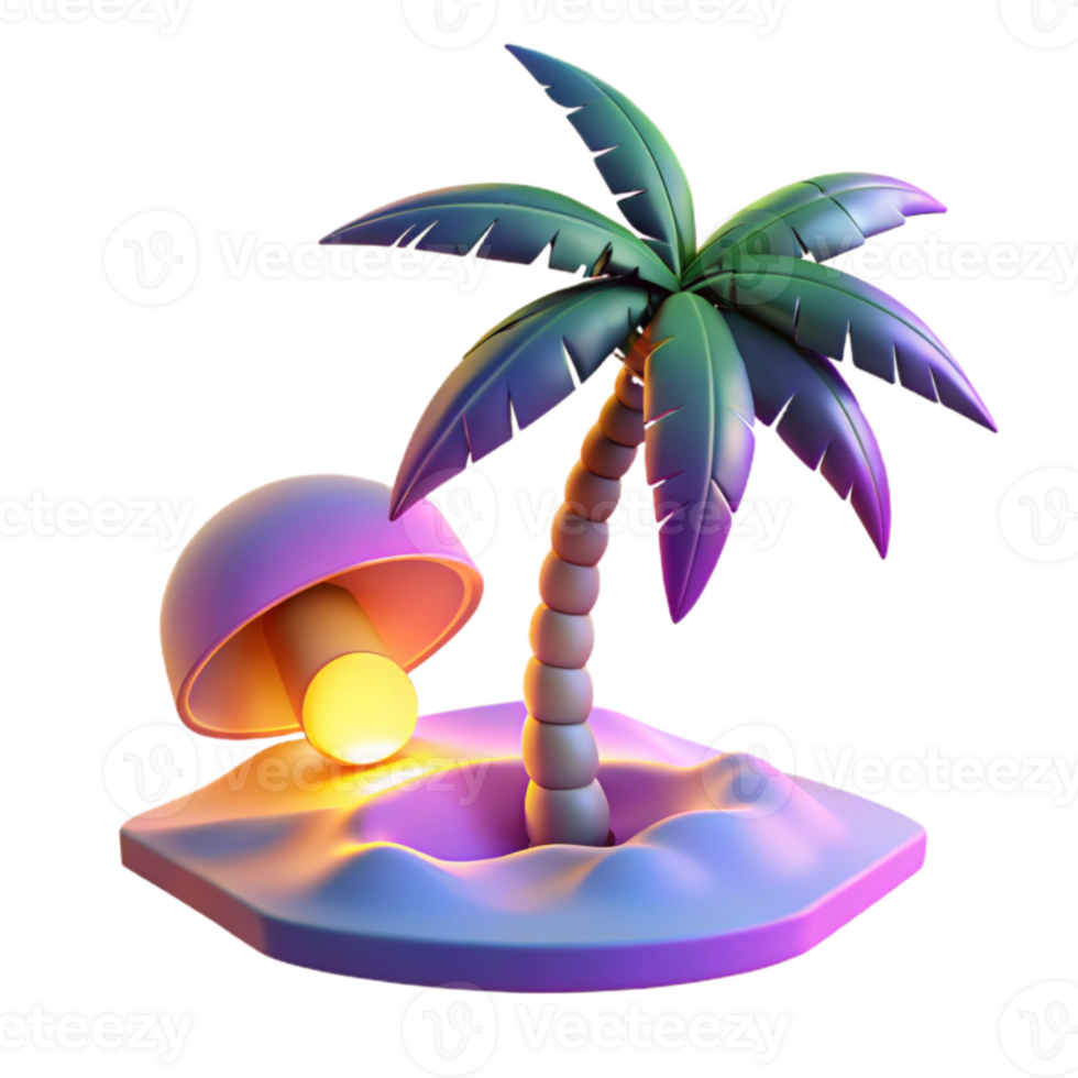 Tropical Island Lamp 3D Render png