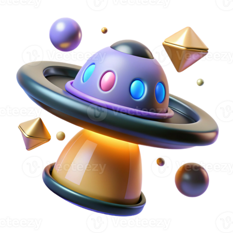 3D Render of a Futuristic Spaceship png