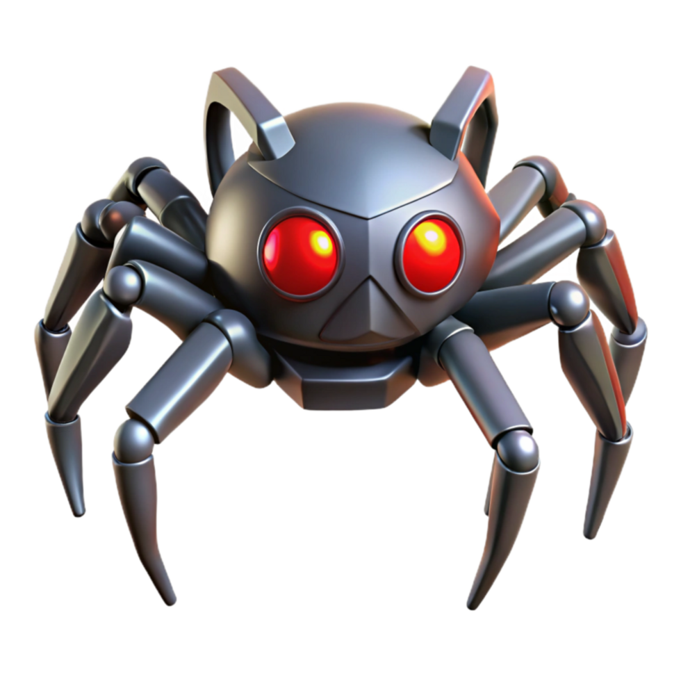 Mechanical Spider Robot 3D Render of Eight-Legged Automaton png