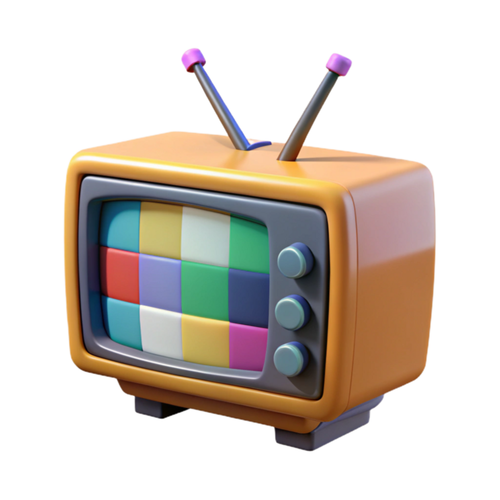 Retro Television Colorful Test Pattern, 3D Render png
