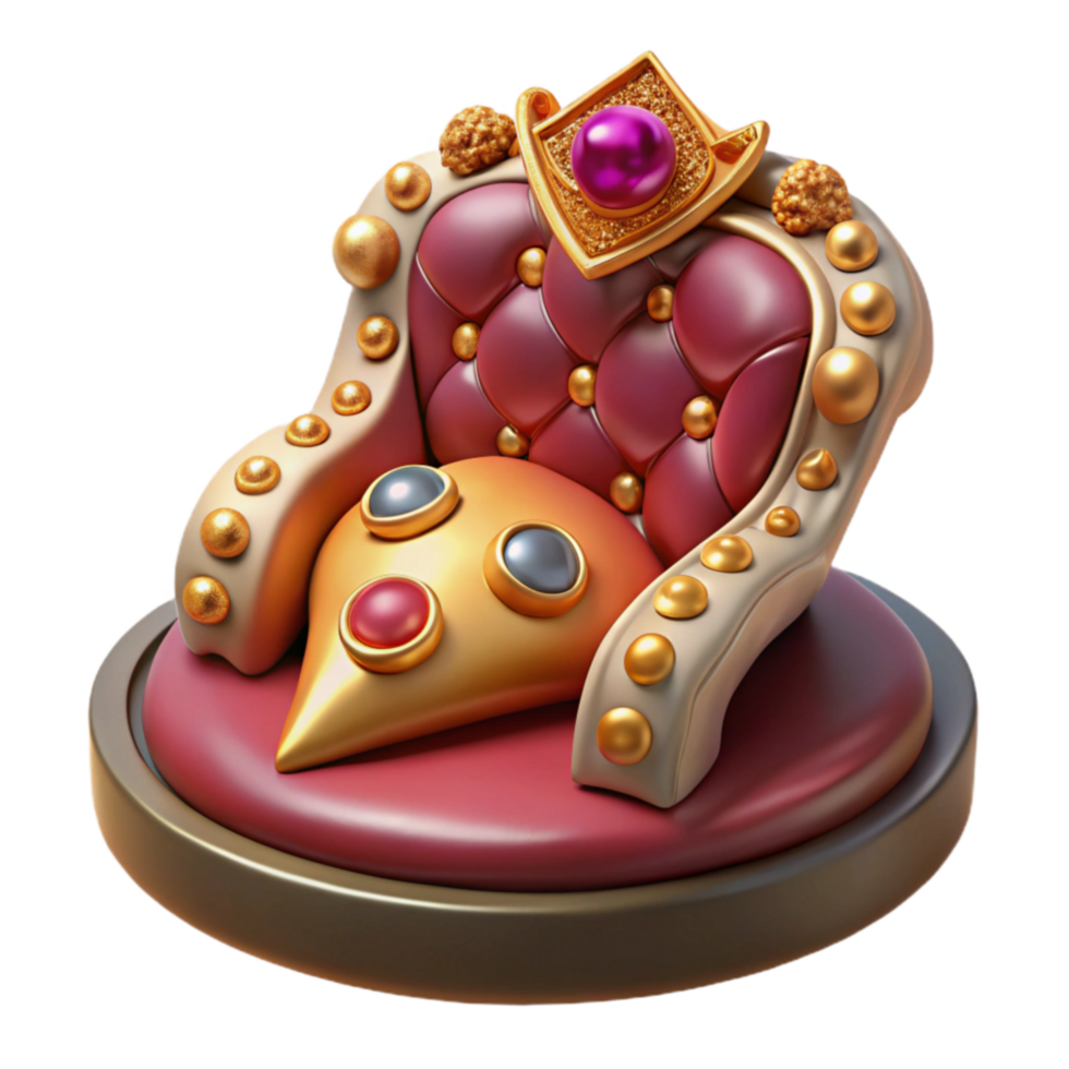 Royal Throne 3D Model of Jewel-Encrusted Chair png
