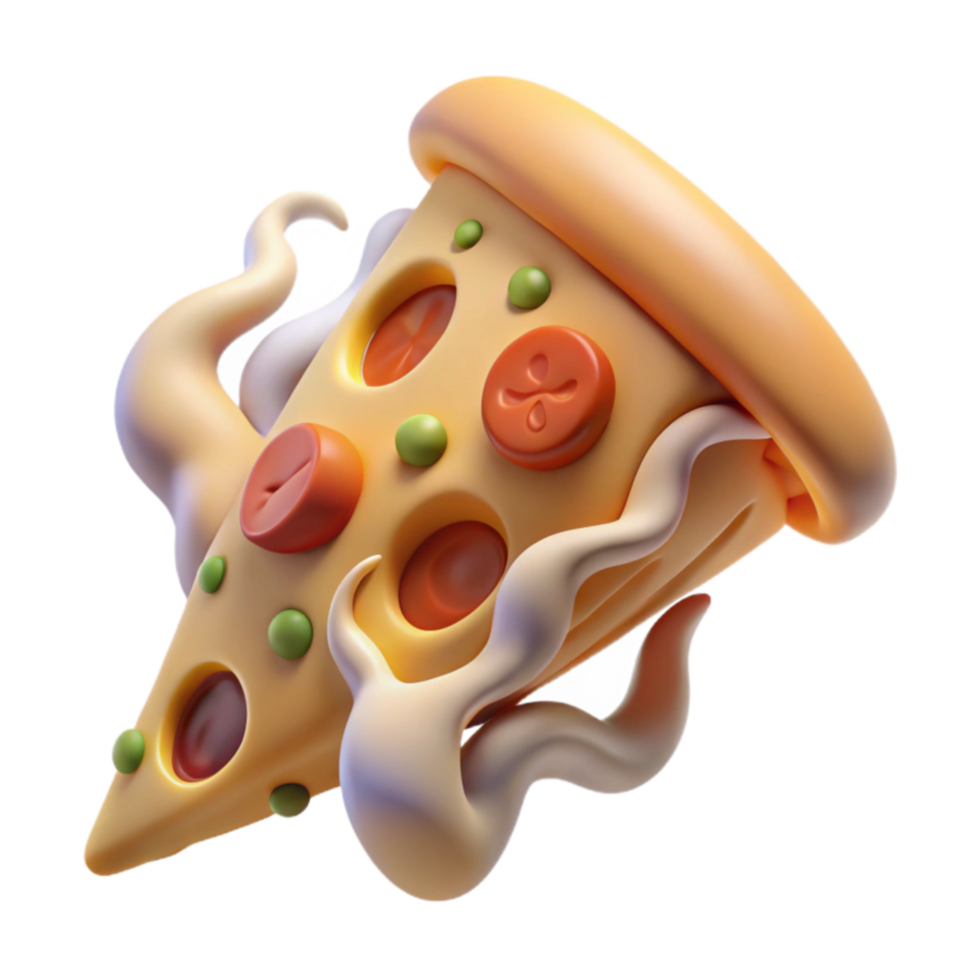 Delicious 3D Pizza Slice Illustration png