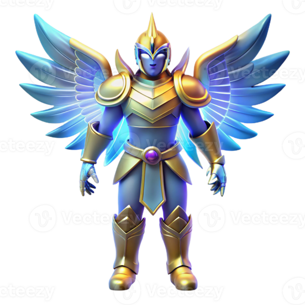 dramatic creative Angelic Warrior 3D Render exclusive png