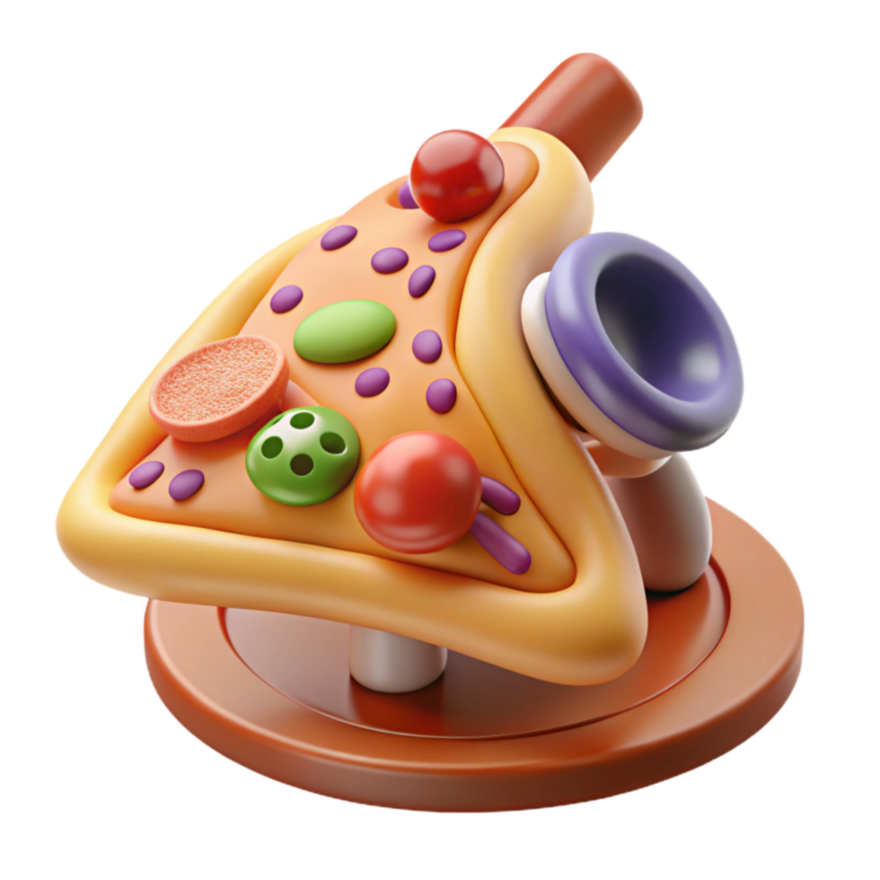 3D Render of Pizza Slice Toy png