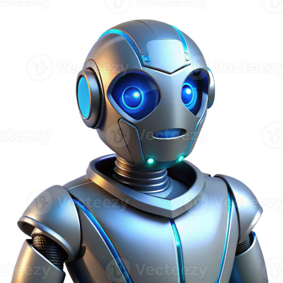 deslumbrante clássico amigáveis robô 3d render original png