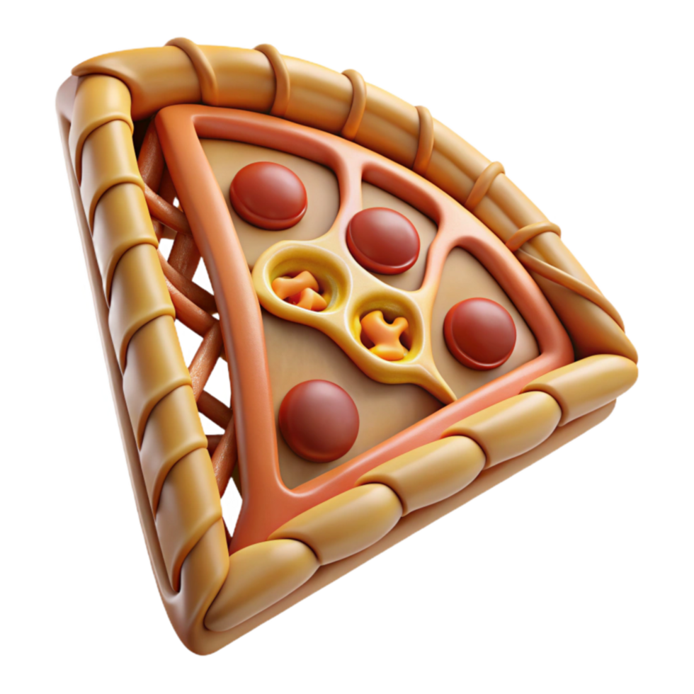3D Render of Pizza Slice with Crust png