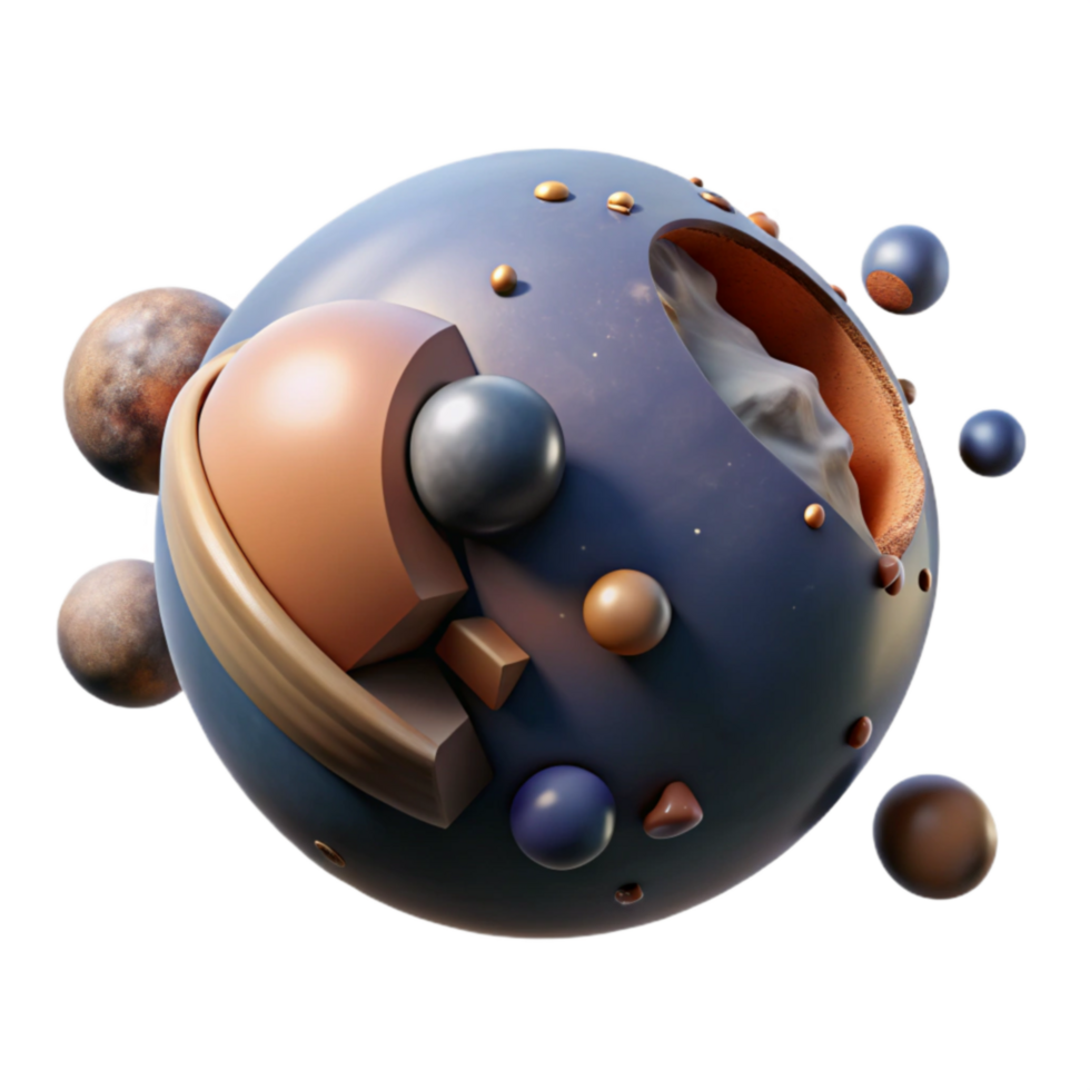 Abstract Sphere, 3D Render, Geometric Shapes, Cosmic Design, Orbs, Planets, Galaxy, Space, Artistic, Digital Art png