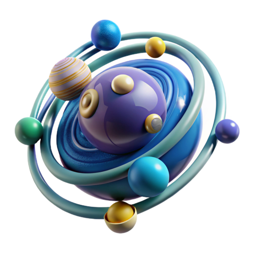 Abstract Colorful 3D Sphere System png