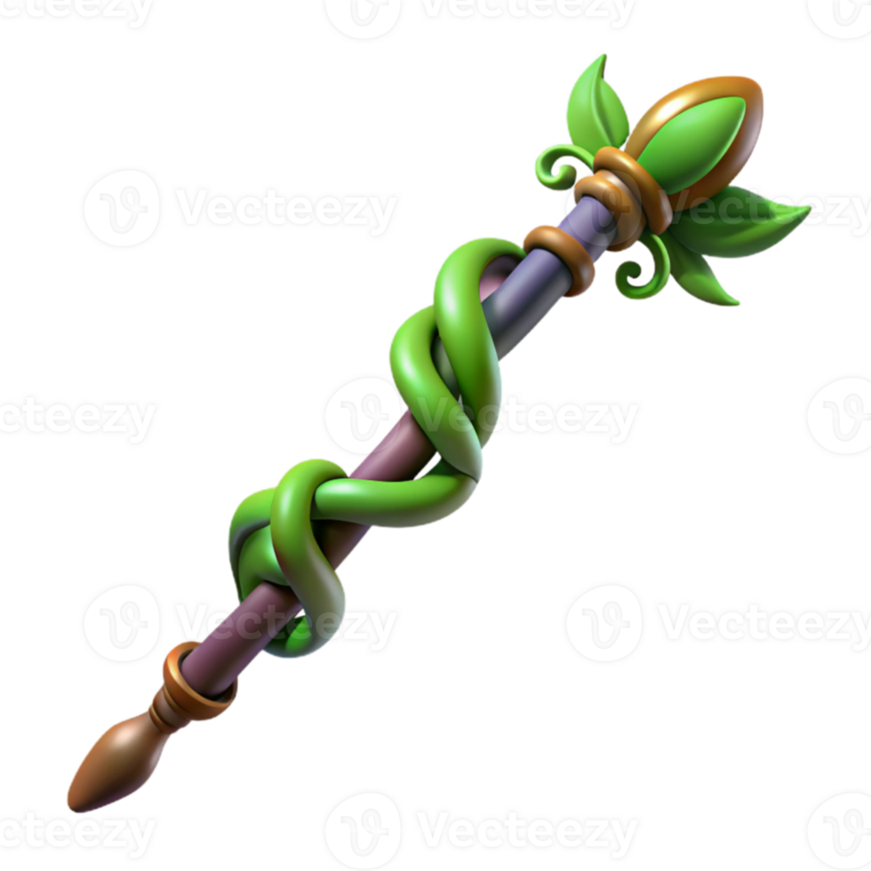 impressive abstract 3D Render of a Magical Staff original png