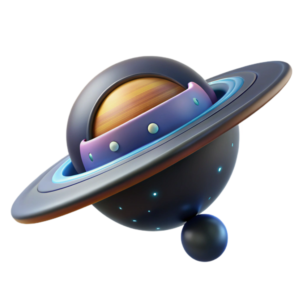 Futuristic Planet Render 3D Space Object Design png