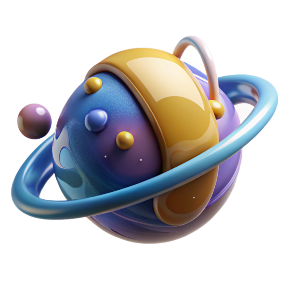Abstract 3D Planet, Colorful Cosmic Sphere, Shiny Galaxy png