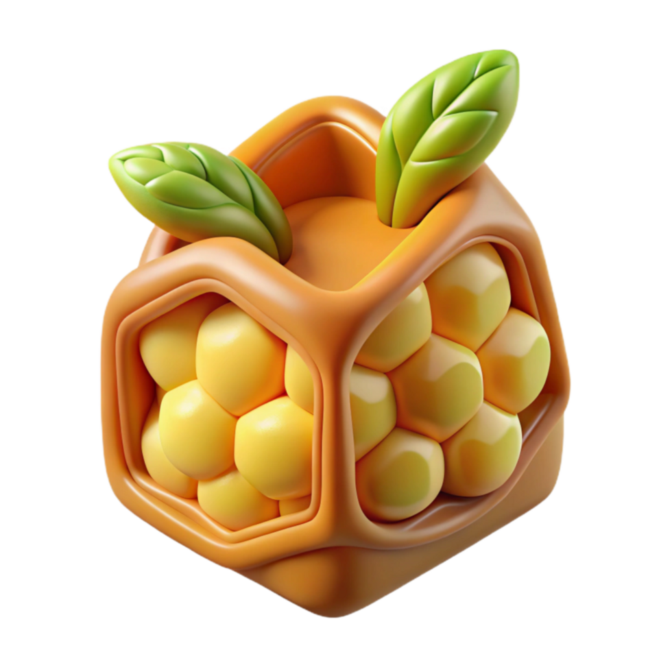 Honeycomb Cube 3D Render of Sweet Geometry png