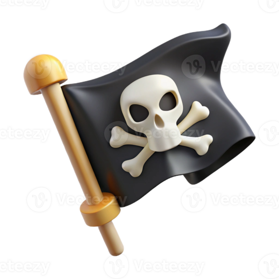 stunning contemporary Jolly Roger 3D Render professional png