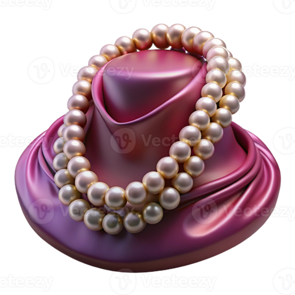 magnificent classic Elegant Pearl Necklace 3D Render high quality png