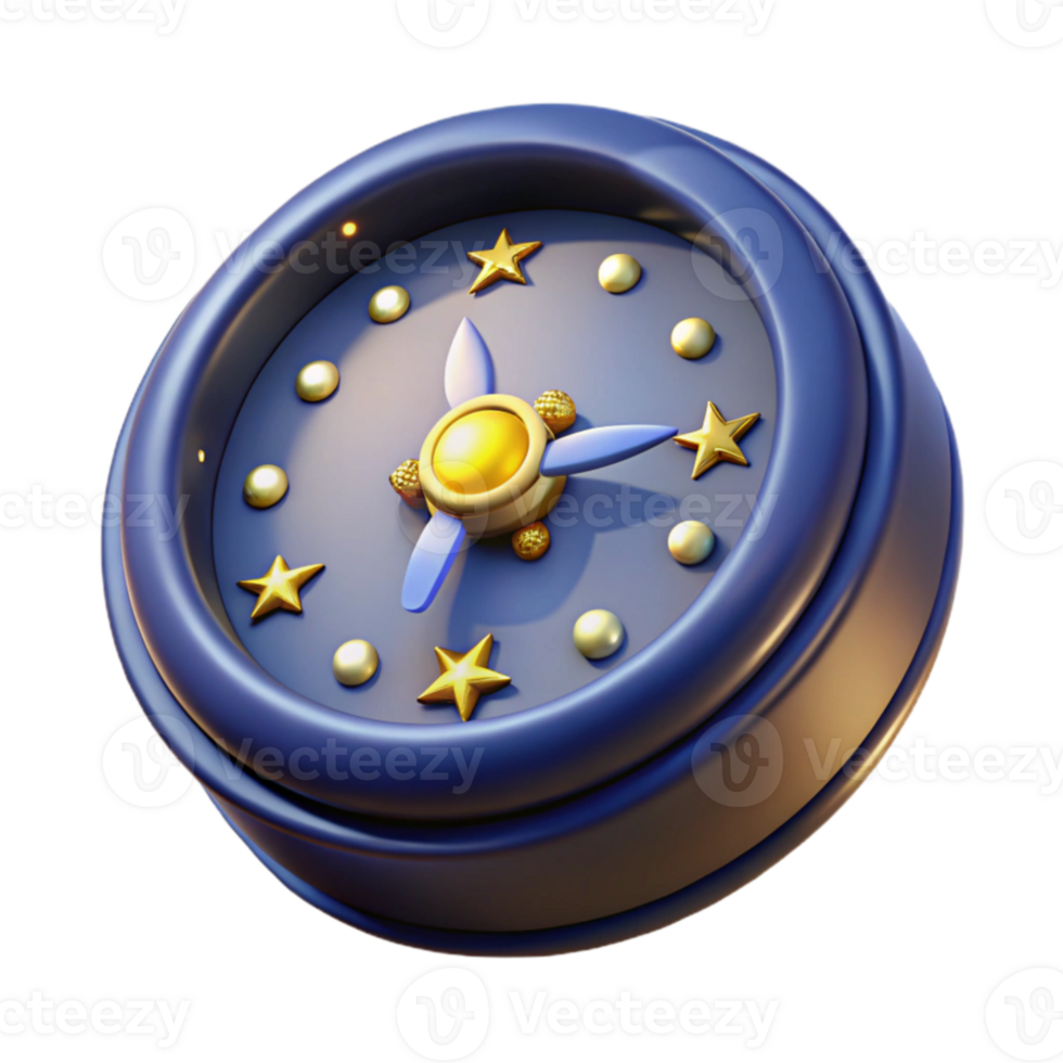magnificent traditional 3D Render of a Stylized Clock professional png