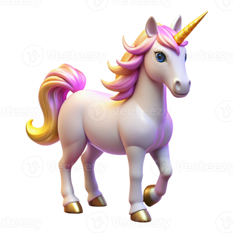 serene artistic Cute 3D Unicorn Illustration high quality png