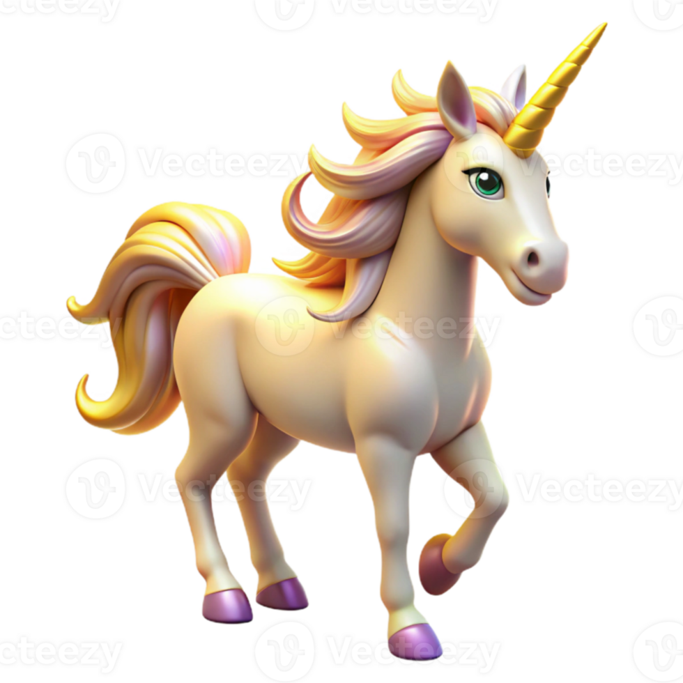 vibrant rustic Cute 3D Unicorn Illustration authentic png