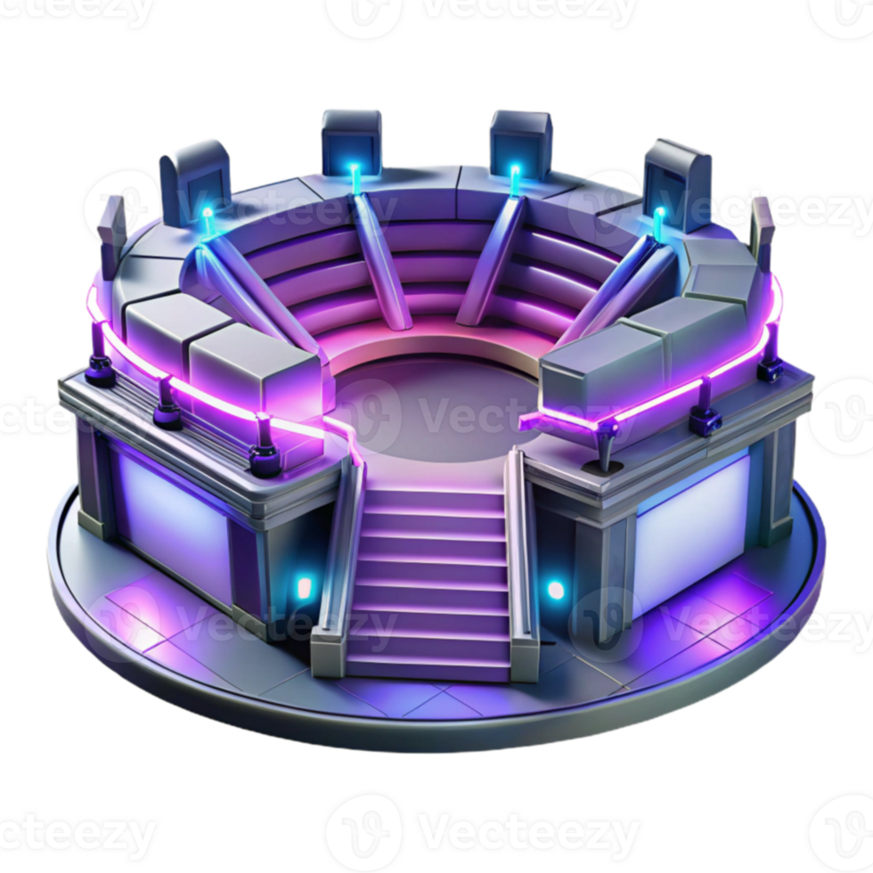 dramatic rustic 3D Render Futuristic Arena Stage 4K png