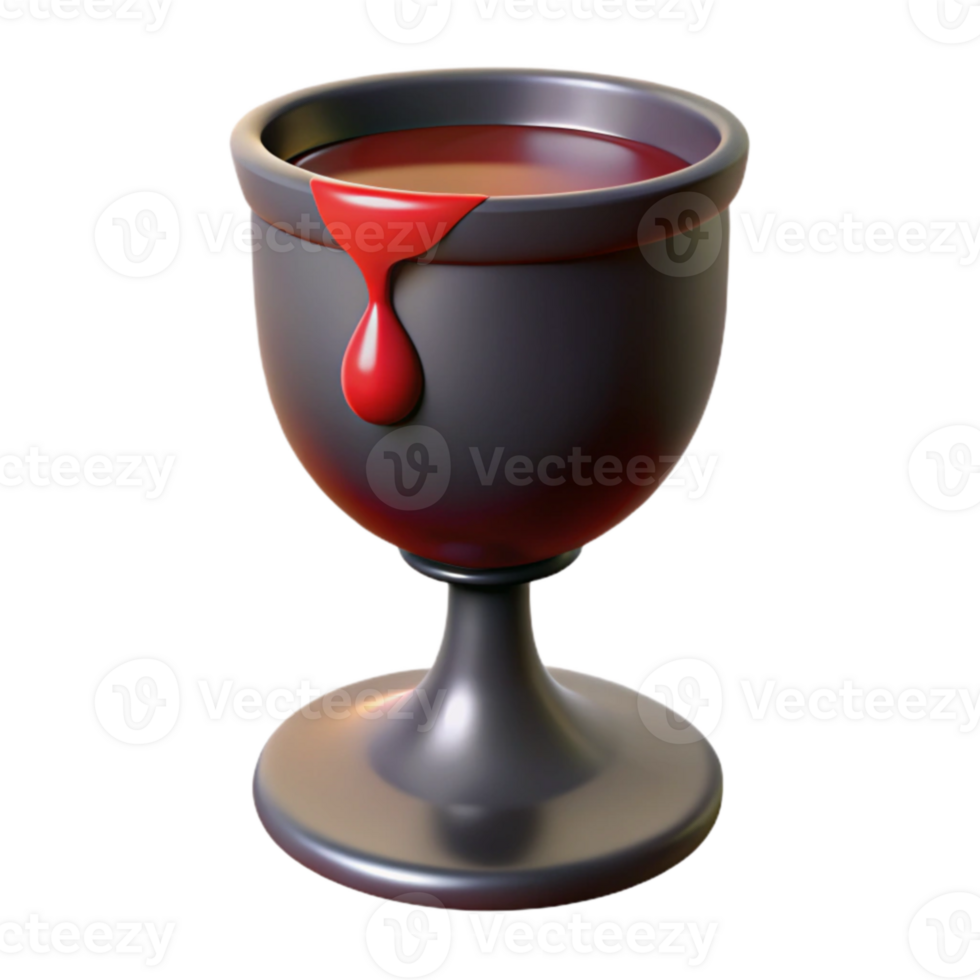 magnificent classic 3D Render Dark Goblet with Red Liquid premium png