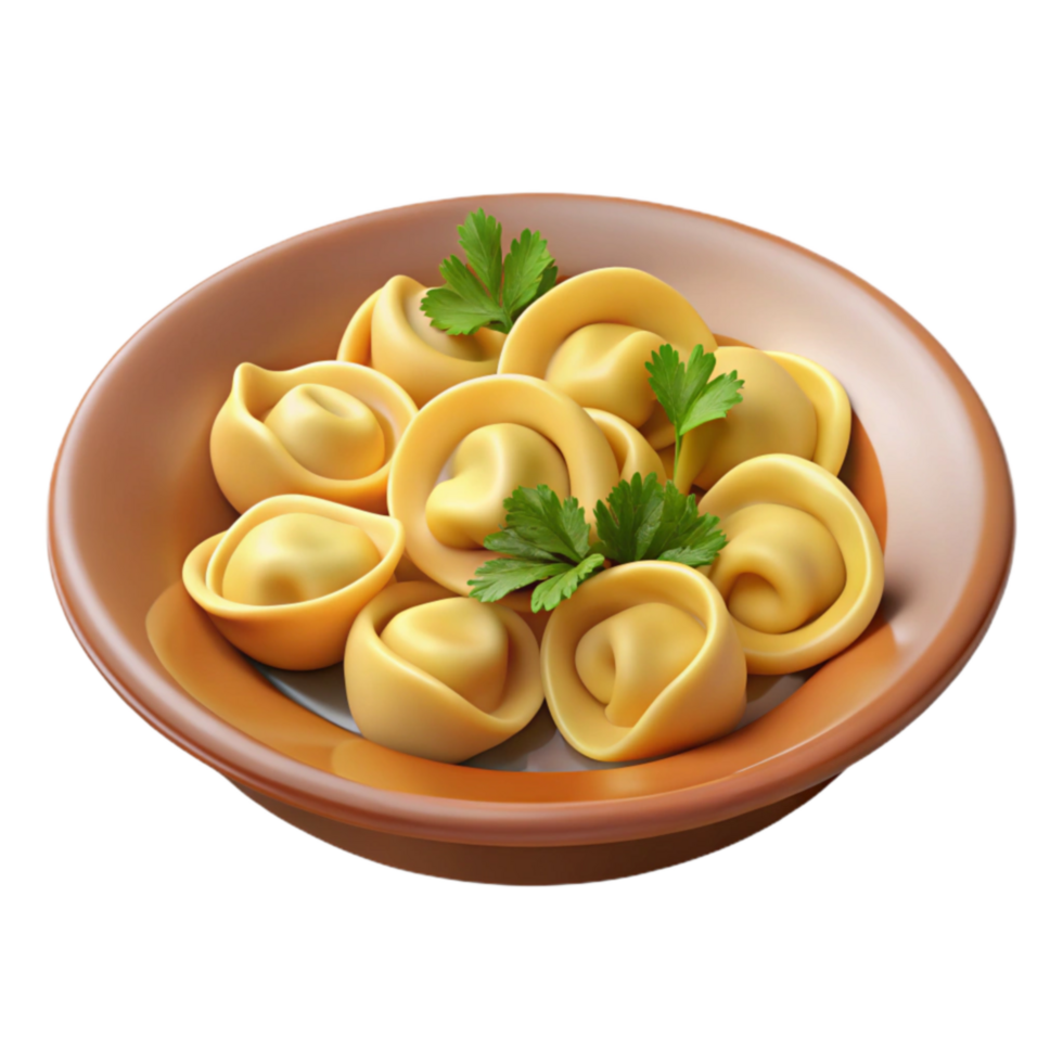 Delicious Homemade Tortellini with Parsley Garnish png