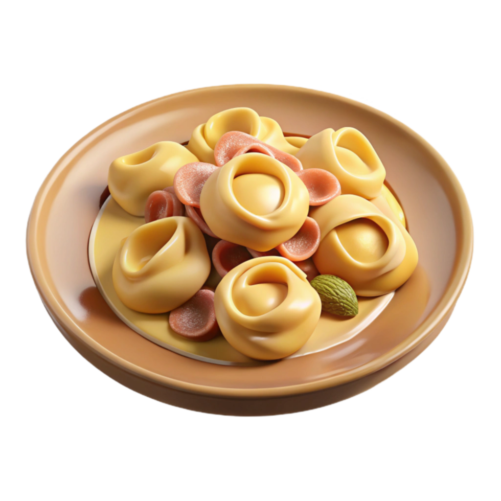 Delicious Tortellini with Sauce and Garnish png