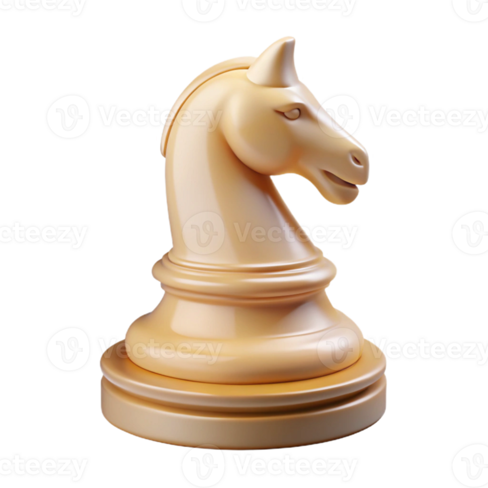 dramatic minimalist Knight Chess Piece 3D Render 4K png